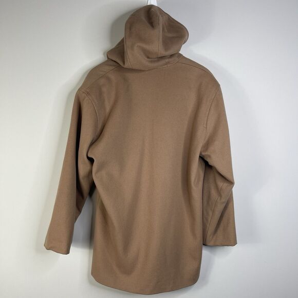 VTG Pendleton Women's Size 8 Tan Wool Full Zip Hooded Coat Classic Minimalist - Picture 10 of 13